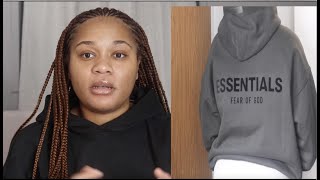 FEAR OF GOD ESSENTIALS HOODIE VIDEO HAUL  SIZING amp FIT [upl. by Anaitsirc]