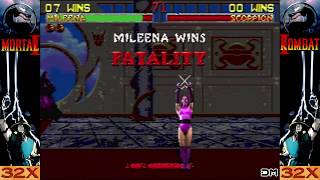 Mortal Kombat II All Fatalities amp Stage Fatalities Sega 32x [upl. by Genvieve]