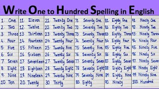 Write one to hundred spelling in english  number names 1 to 100 in words  1 to 100 spelling name [upl. by Ajnos]