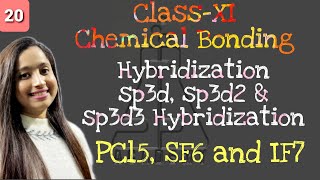 ClassXI Chemical Bonding Hybridization sp3d  sp3d2  sp3d3 PCl5 SF6  IF7 Molecules [upl. by Noreht]