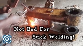 Arc welding Best way to weld broken excavator linkage [upl. by Anesor718]