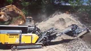 Crushing concrete with a RM 70GO  producing drainage stone [upl. by Aerbua]