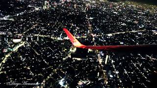 Vista nocturna Ciudad de Mexico  Aterrizaje Airbus a321 Interjet Trip Report [upl. by Nedap]