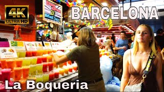 The Best Food Market in Barcelona Spain 4K  Mercado de La Boqueria [upl. by Attenyt]