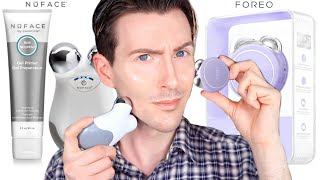 NuFACE mini vs FOREO BEAR mini Review  The difference between these microcurrent facials [upl. by Einafats668]