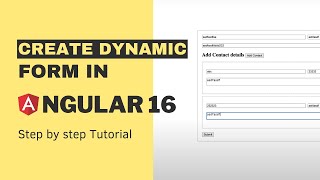 How to create dynamic form in angular 16 [upl. by Eelam]