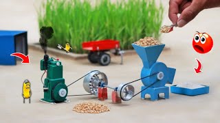 Tractor making wheat to fluor A to Z process science projectdiy tractor home made flour mill machin [upl. by Julio]