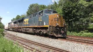 CSX 1982 Seaboard System trails on CSX I032 82223  Piscataway NJ [upl. by Lleddaw]