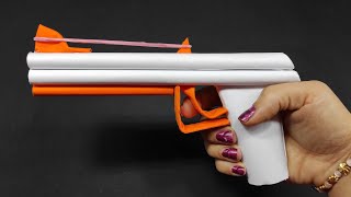 Origami gun  How to make a paper gun that shoots rubber band  easy paper weapon [upl. by Ylesara]