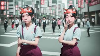 Japanese delivery girl kiriko on the streets of Japan [upl. by Jecoa]