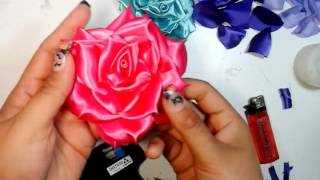 ROSAS DE LISTON Y TELA tutorial203  Creactivate Manualidades [upl. by Dasi314]