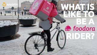 What is it like to be a Foodora rider 🍧  MyAppJobs [upl. by Carma]