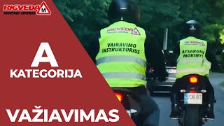 Praktinis mokinio vairavimas su motociklu ir instruktoriaus komentavimu Vairavimo mokykla Rigveda [upl. by Cohdwell]