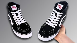 HOW TO LACE HIGH TOP VANS STANDARD WAY Sk8 Hi Lacing [upl. by Wurtz910]