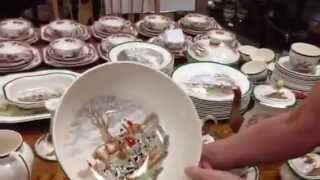 Antique China Spode Fox Hunt hunting by Herring [upl. by Linzer]