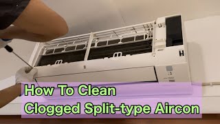 How To Clean Clogged Splittype Aircon  Water Dripping from the Aircon [upl. by Ifen]