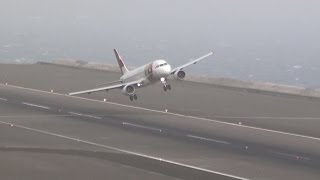 STORMY Winds 45Kts Extreme Landings Crazy Go Arounds  Madeira [upl. by Tortosa]