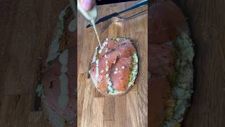 Incredible smoked salmon on Avocado amp Egg Toast shorts [upl. by Hakan]