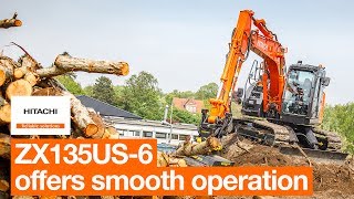 Hitachi ZX135US6 offers smooth operation in Denmark [upl. by Celestia]