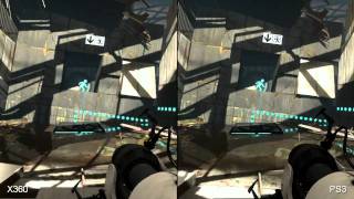 PORTAL 2 quotPS3 vs XBOX 360quot Graphics Comparison SPLIT SCREEN [upl. by Enialedam]