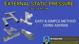 ESPExternal Static Pressure Calculation for HVAC Duct l ASHRAE Standard l Step By Step Procedures [upl. by Orecul]