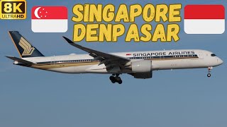 【8K】Singapore Airlines Singapore SIN to Denpasar DPS  Boeing 78710 Dreamliner  Economy Class [upl. by Tepper608]