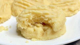 3 Ingredient Melt In Your Mouth Shortbread Cookies  Recipe [upl. by Sandler]