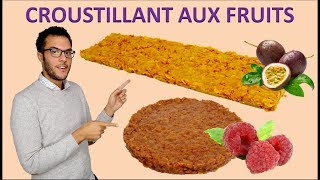 recette CROUSTILLANT FEUILLANTINE AUX FRUITS  Fruit crunchy layer recipe English subs [upl. by Ainez]