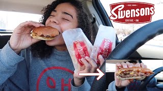 AMERICA’S BEST CHEESEBURGER  SWENSONS DRIVEIN MUKBANG [upl. by Cissej]