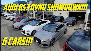 6 AUDI RS3s IN A DYNO SHOWDOWN [upl. by Yeliac]