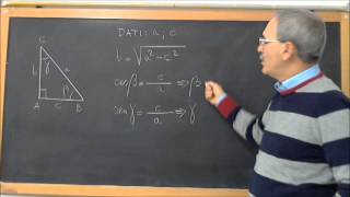 VideoLezione risoluzione triangolo rettangolo dimostrazione dati ipotenusa e cateto [upl. by Nigle500]