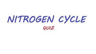 Nitrogen cycle  IGCSE  MCQs [upl. by Lirbij]