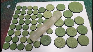 How to Make Bases using a Textured Green Stuff Roller  Rolling Pin Template Guide [upl. by Strawn]