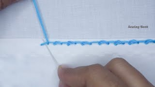 Very Simple Border lace hand embroidery tutorial for dresses [upl. by Ennaxxor]