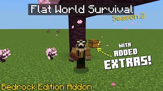 Flat World Survival 120 Bedrock Edition Addon Download  Bonus Chest Survival [upl. by Nylasor]