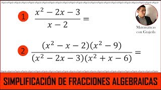 SIMPLIFICACIÓN DE FRACCIONES ALGEBRAICAS Método fácil Video 149 [upl. by Center]