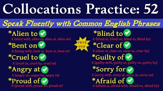 AdjectivePreposition Collocations  Learn English Collocations  Easy English Speaking  Fluency [upl. by Lerak]