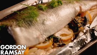 Seabass With Fennel Lemon amp Capers  Gordon Ramsay [upl. by Millhon556]