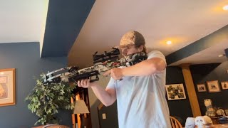 SHOOTING CROSSBOW THROUGH HOUSE DIALED [upl. by Ineslta]