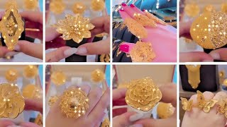 gold finger ring with weight latest design 22 karat gold party wear finger ring with gemstone [upl. by Nimocks364]