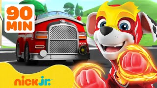 Patrulha Canina Resgates Poderosos do Marshall 👩‍🚒 Compilação de 90 Minutos  Nick Jr [upl. by Yrtneg]