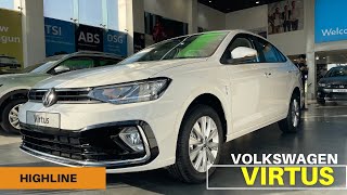 2024 Volkswagen Virtus Highline TSI MT 10L Detailed walkaround ReviewVFM✅Volkswagen Virtus [upl. by Publus]