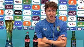 Italy 11 Spain Pens 42  Federico Chiesa  Man Of The Match Press Conference  SemiFinal [upl. by Aseena]