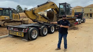 How to LOAD and SECURE properly EXCAVATOR to lowboy trailer [upl. by Elahcim]