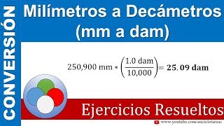 Milímetros a Decámetros  mm a dam [upl. by Alicul]