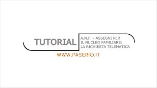 Tutorial  Assegni per il Nucleo Familiare ANF  Richiesta telematica [upl. by Sylvanus]