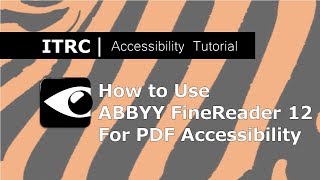 Accessibility Tutorial How to use ABBYY FineReader 12 [upl. by Stockmon800]