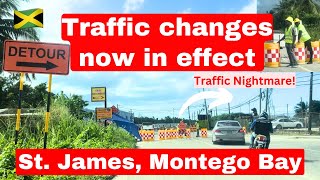 Massive Traffic changes now in effect on Bogue Road in Montego Bay Traffic Nightmare [upl. by Kariv565]