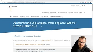 Zubau Solaranlagen anhand der Ausschreibung vom 1 März 2023 [upl. by Anneirda]