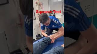 Squeeze Test for Syndesmosis Sprain high ankle  Level 5 Sports Massage course [upl. by Stace]